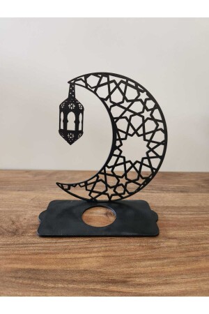 Ramadan-Ornament, zweifach verspiegelt, gold/schwarz, beleuchtet, dekorativer reflektierender Kerzenhalter, Laterne, Seldschuken-Muster - 3