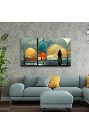 Ramadan-Sonnenuntergang-Leinwandgemälde – abstrakte Wanddekoration – Leinwand-Wandkunst als Geschenk für Zuhause und Büro - 6