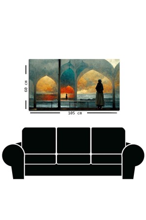 Ramadan-Sonnenuntergang-Leinwandgemälde – abstrakte Wanddekoration – Leinwand-Wandkunst als Geschenk für Zuhause und Büro - 7