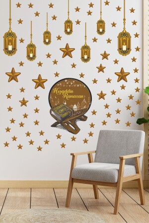 Ramadan-Thema – Willkommens-Ramadan-Wand-Glasaufkleber-Set, 60 x 65 - 2