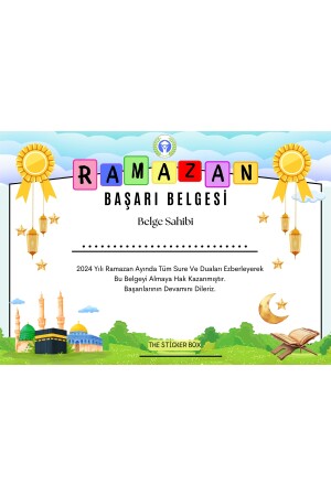 Ramazan Ayı Dua Öğretici ve Belgesi Çocuk Eğitici Dua ve Sureler Sticker dua sertifika - 6