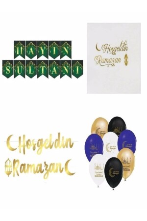 Ramazan Ayı Süslemesi Hoşgeldin Ramazan Flama - Peçete - Balon Seti 3 - Düvenci Ticaret