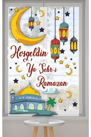 Ramazan Ayı Temalı Cam Duvar Süsleri Hoşgeldin Ramazan Sticker Seti 25 x 98 - 1