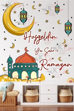 Ramazan Ayı Temalı Cam Duvar Süsleri Hoşgeldin Ramazan Sticker Seti 8981993200 - 2