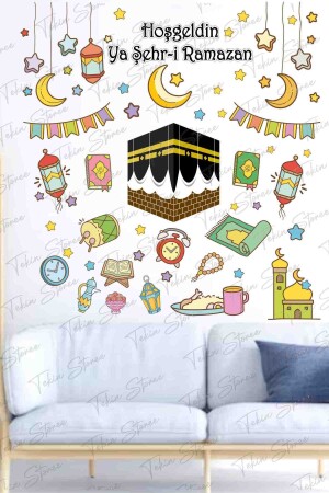 Ramazan Ayı Temalı Süsleme 122 Parça- Kabe Ve Ramazan Figürleri Sticker Seti Ramazan Süsleri - 1