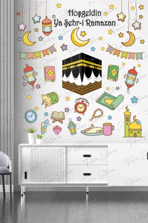 Ramazan Ayı Temalı Süsleme 122 Parça- Kabe Ve Ramazan Figürleri Sticker Seti Ramazan Süsleri - 3