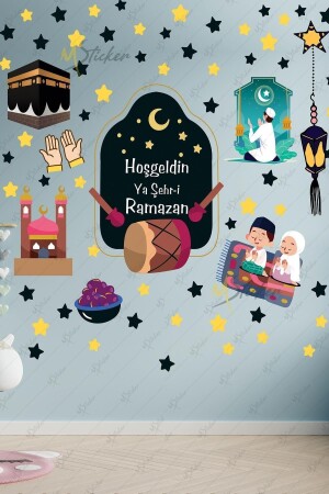 Ramazan Ayı Temalı Süsleme Cam Duvar Süsleri Hoşgeldin Ramazan Sticker Seti Ramazan Süsleri R4 - 1