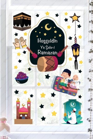 Ramazan Ayı Temalı Süsleme Cam Duvar Süsleri Hoşgeldin Ramazan Sticker Seti Ramazan Süsleri R4 - 3