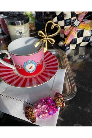 ramazan bayramı özel bayram şekeri figürlü kahve yanı sunum peçetesi - Handmade