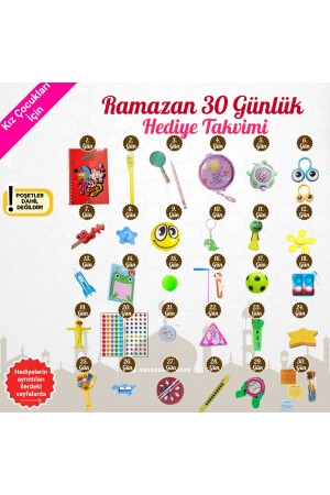 Ramazan İçin 30 Günlük Hediye Takvimi (Kız Çocuklar İçin) - Her Güne Bir Hediye -SINIRLI STOK - 1