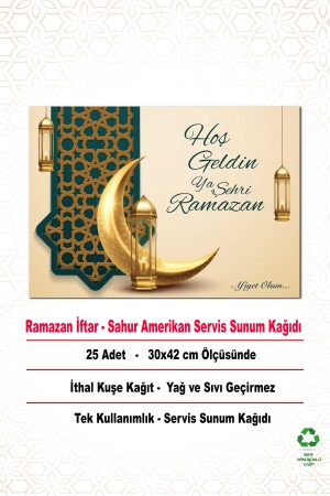 Ramazan - Iftar Sahur Servis Sunum Yağlı Kağıdı - Amerikan Servis Tek Kullanımlık Kağıt HMDS00077 - 3