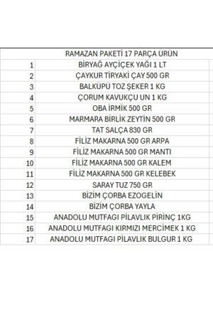 Ramazan paketi kumanya yardım gıda erzak kolisi lüks paket 17 parça ürün - 3