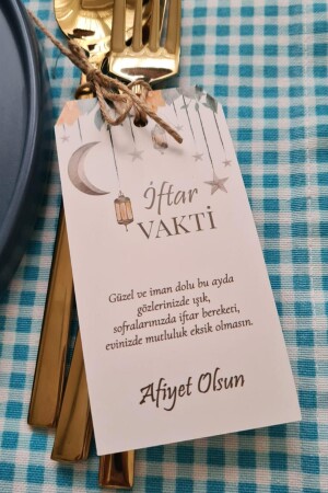 Ramazan Sofra Süsü Çatal Bıçak İpli Kart Süsler 10lu Paket - 3