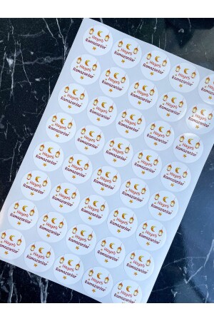 Ramazan Sticker 40 Adet 4 Cm Sticker Hayırlı Ramazanlar Yapışkanlı Etiket Opak Hediye Etiketi - 1