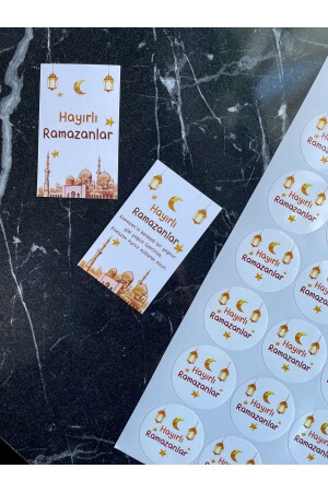 Ramazan Sticker 40 Adet 4 Cm Sticker Hayırlı Ramazanlar Yapışkanlı Etiket Opak Hediye Etiketi - 4