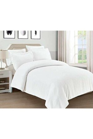 Ranforce-Bettbezug-Set aus doppelt elastischer Baumwolle, 200 x 220 – Weiß MERTM000560 - 1