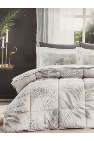 Ranforce Çift Kişilik Uyku Seti Frunze Gri - Özdilek