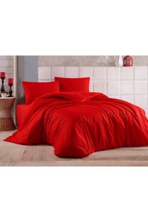 Ranforce Cotton Sheet Elastic Double Duvet Cover Set NEVRESİM_SET - 2