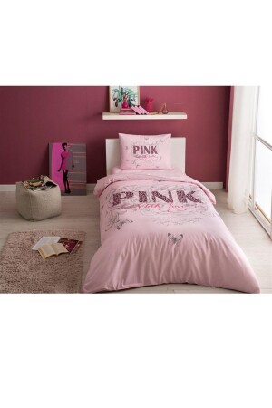 Ranforce Doppelbett-Bettbezug-Set – Rosa - 3