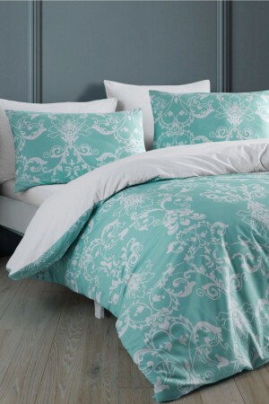 Ranforce Motif Mint Çift Taraflı Çift Kişilik Nevresim 200x220 Cm AWCT-0327 - 1