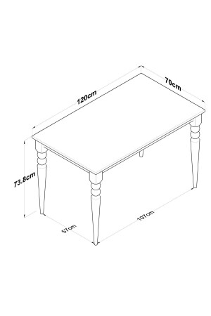 Rani Jc102 Küchentisch-Stuhl-Set Korb Walnuss – Weiß - 4