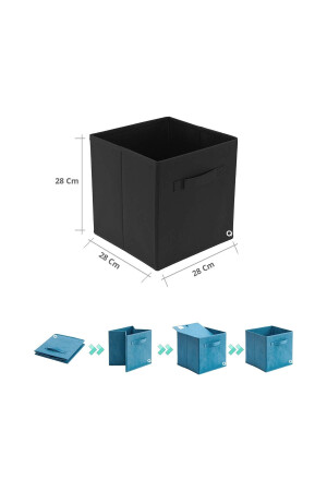 Rani Q1 Große Mehrzweck-Schrank-Organizer-Box, dekorative Aufbewahrungsbox, Regal-Organizer, Schwarz 185 - 3