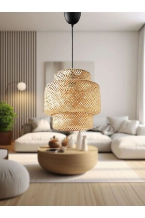 Rattan 30 cm Avize Bambu-İskandinav-Bohem-Modern Aydınlatma - 1