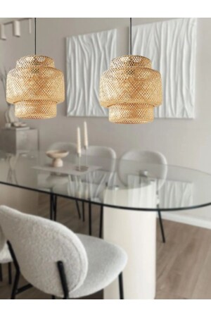 Rattan 30 cm Avize Bambu-İskandinav-Bohem-Modern Aydınlatma - 7