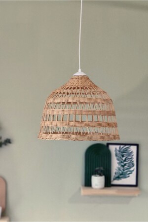 Rattan Avize (BEYAZ DUY)bambu Hasır Aydınlatma (DUY İLE) avizerattan - KİREMİT DEKORASYON