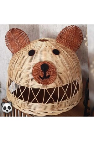 Rattan Bambu Çocuk Odası Avize Ayı Figürlü Panda Kulaklı Avize Ayı01 - 3