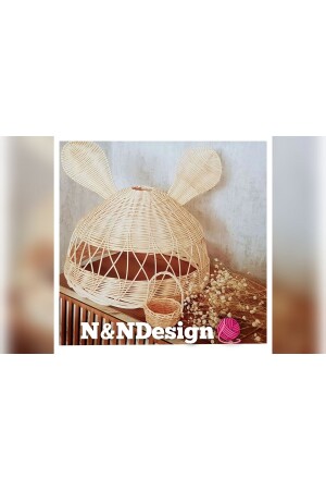 Rattan Bambu Çocuk Odası Tavşan Kulaklı Avize NNDESIGN023 - 3