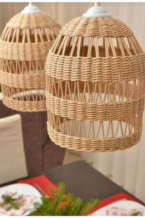 Rattan Bambu Hasır Avize Gtyhvfty - 2