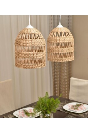 Rattan Bambu Hasır Avize Gtyhvfty - 5