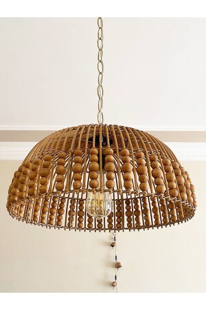 MNZ- راتين، بامبو، ويكر مصباح معلق شمعة قطر: 40 سم bel083 - Belkıs Rattan