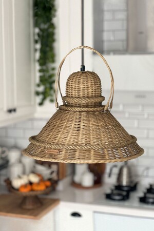 Rattan Bohem Handmade Iç Ve Dış Mekan Salon Sarkıt Avize 37cmx30cm HM_01.010 - Harvest Maison