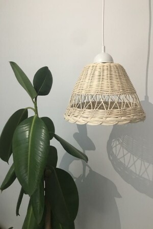 Rattan-Kronleuchter, Korbgeflecht, Bambusgeflecht, AVZ0001 - 8