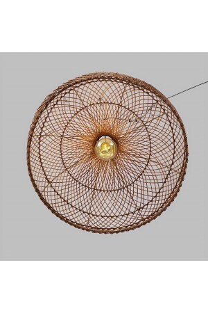 Rattan Sarkıt Avize Tekli Avize Salon Avize Ahşap Avize 60x45cm RSST-6045 - 5