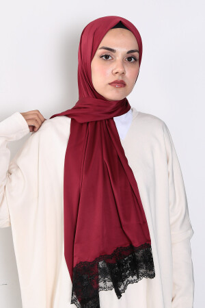 Rayon Şal Bordo - Siyah - 5