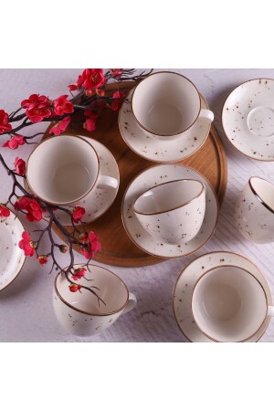 Reactive 46 12-teiliges Latte-Tassen-Set -luna3 420 - Tulü Porselen