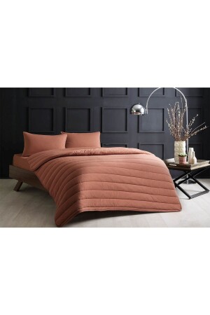 Reborn Yorgan Seti Natura Koyu Somon Tek Kişilik - Taç