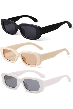 Rechteckige Sonnenbrillen der neuen Saison, 3-teiliges Opportunity-Set, 06 Trendfarben - 1