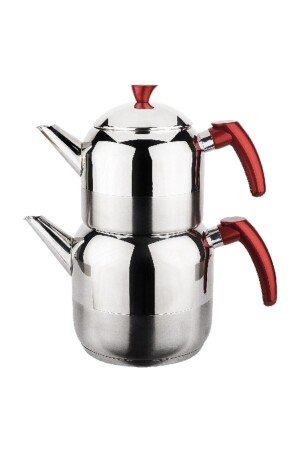 Red Athena Großes Edelstahl-Teekannen-Set 1300/2250 ml CHAI3CYDBK - 3