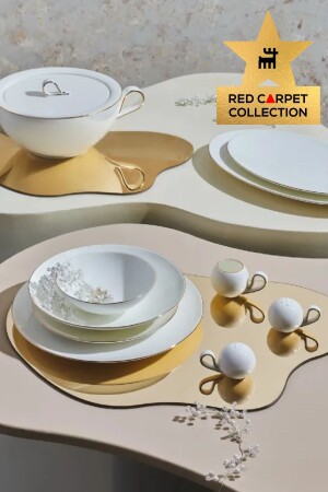 Red Carpet Collection Fine Pearl Extra Chanak 62 Parça 12 Kişilik İnci Yemek Takımı Gold 153.03.08.0185 - 1