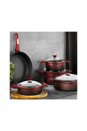 Red Gusto Flipper Kochgeschirr-Set aus Gusseisen, 9-teilig, PRA-760329-1558 - 5