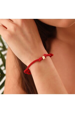 Red String Herren- und Damen-Goldwürfelarmband BRCP643 - 4