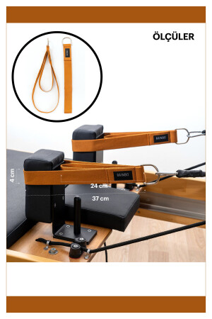 Reformer Pilates Için Double Straps Ikili El Ayak Straps'i Tek Renkli Elcik Metal Halkalı RATABDZ01 - 4