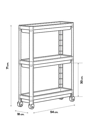 Regal mit Rollen, 3 Ebenen, weißes Badezimmerregal, Küchenregal, Serviertisch-Organizer - 5