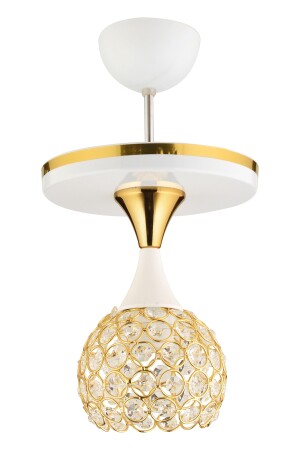 Regen-Kristallkugel, Weißgold, vergoldet, einzelner moderner Luxus-Kronleuchter mit Tablett 1011 - 3
