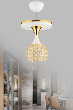 Regen-Kristallkugel, Weißgold, vergoldet, einzelner moderner Luxus-Kronleuchter mit Tablett 1011 - 1