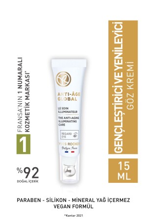 Regenerative Anti-Aging-Pflege mit pflanzlichen Stammzellen Anti-Age Global – Koffein und Vitamin E – Augencreme - 2